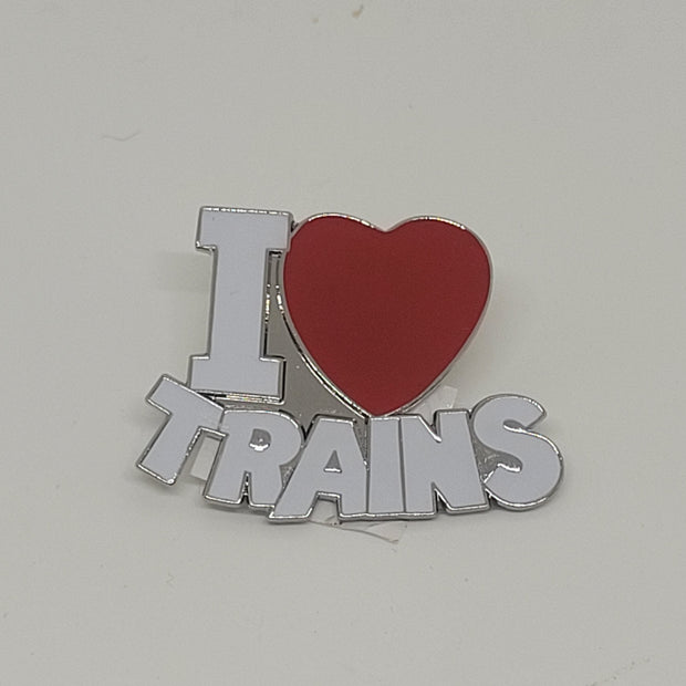 I Heart Trains Pin