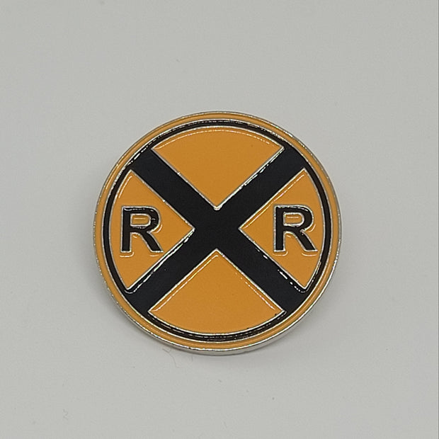 Railroad Crossing enamel pin