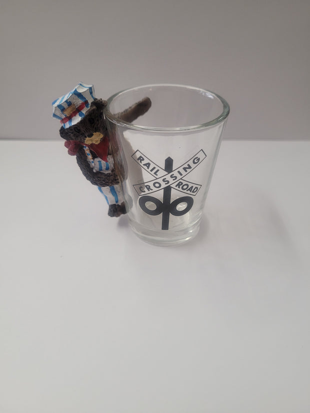 conductor bear shot glass